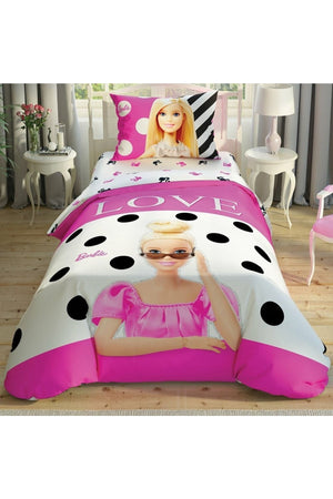 Licensed Barbie Glitter Single Duvet Cover Set