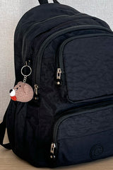 Dark Black Backpack School Bag 14 Inch Laptop Travel Bag Duomino 18 Lt 40x30x15cm