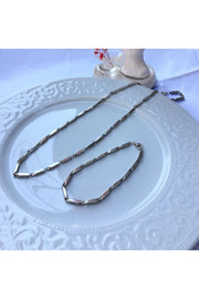 Herren Stahl Halskette und Armband Set Würfel Dreieck Modell Kette
