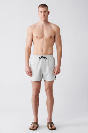 Men'S Gray Quick Dry Standard Size Straight Swimwear Marine Shorts E003801