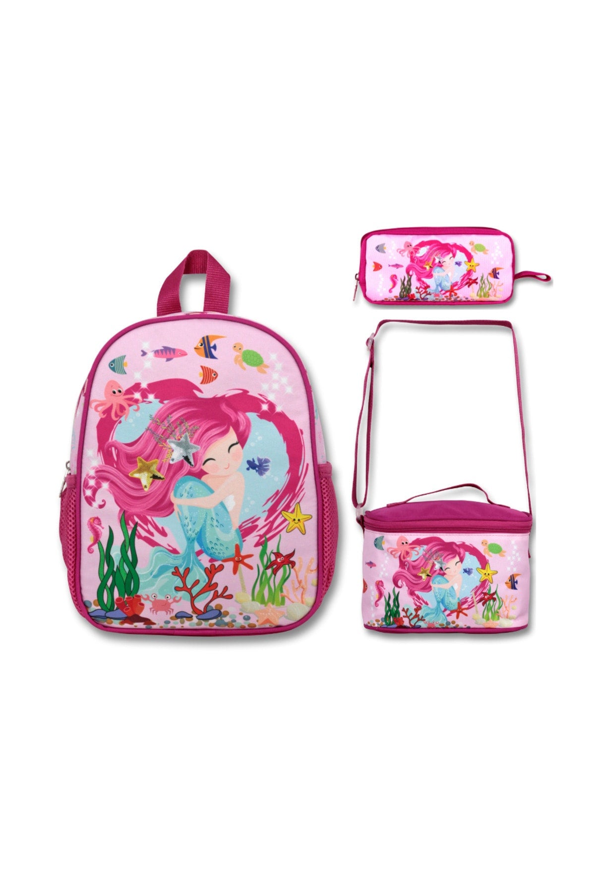 -Umit Bag Mermaid Kindergarten Bag Lunch & Pencil Bag Set