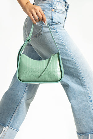 Women'S Crocodile Baguette Bag