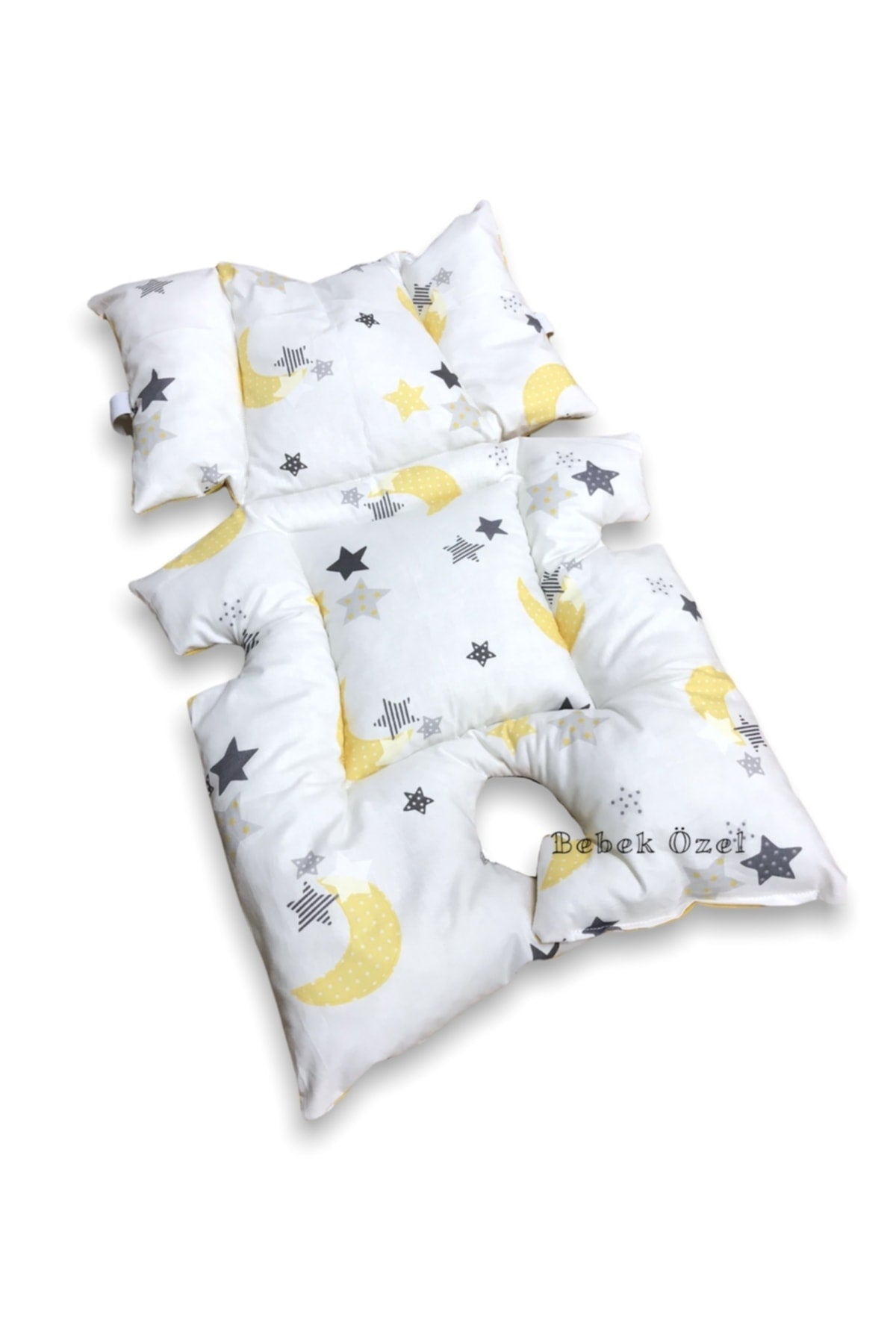 Kinderwagen und Kinderwagen Kissen Taille unterstützt gelb Mond Sterne Polka Dot gemustert