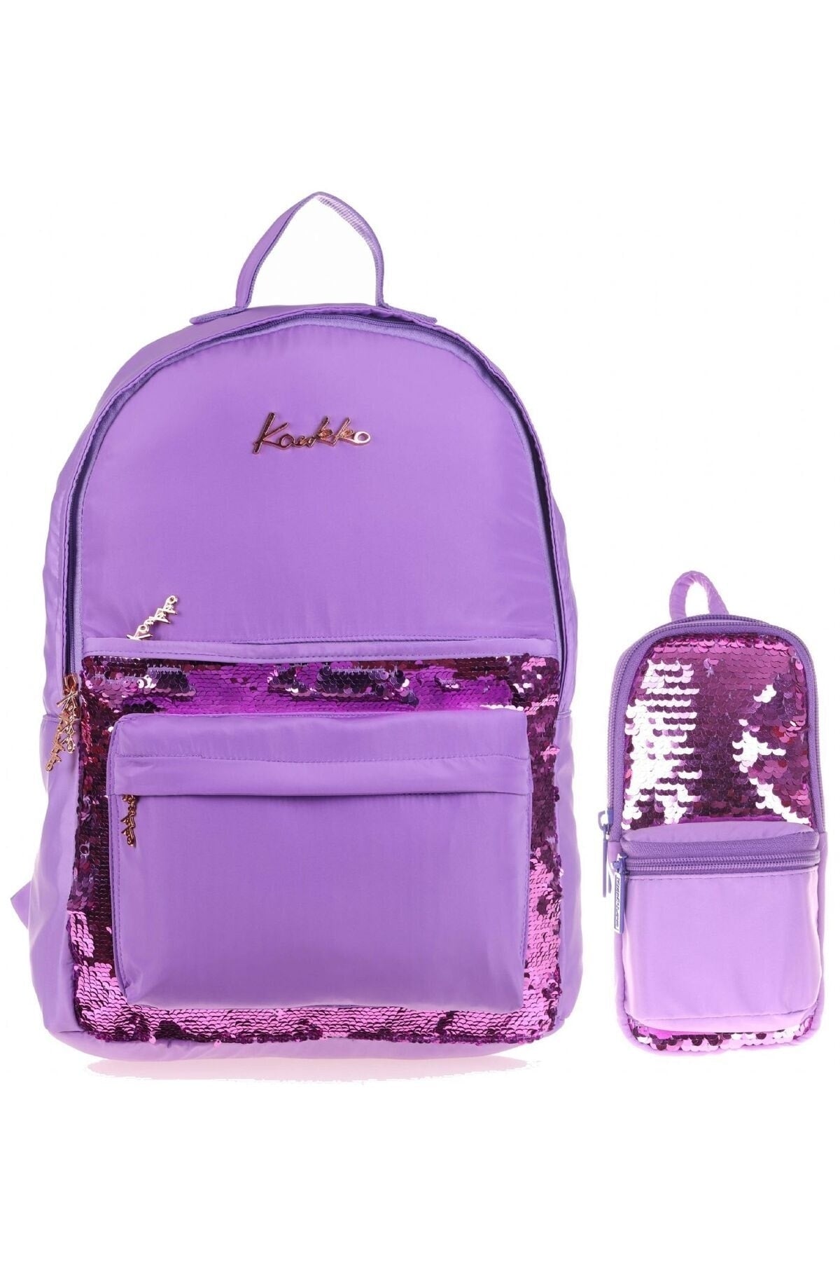 Llia Sequin School Bag and Pencil Holder Set - Girls