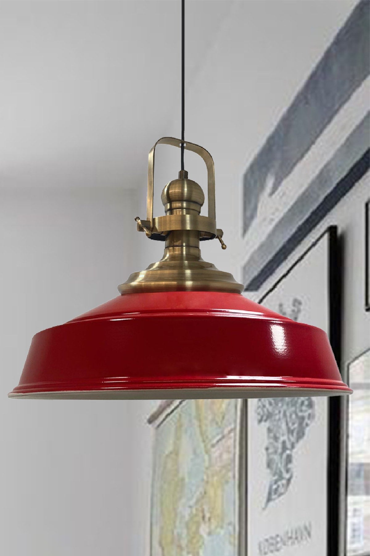 Red Noble Single Chandelier Antique Headboard Retro Pendant Lamp Restaurant Cafe Living Room Chandeliers
