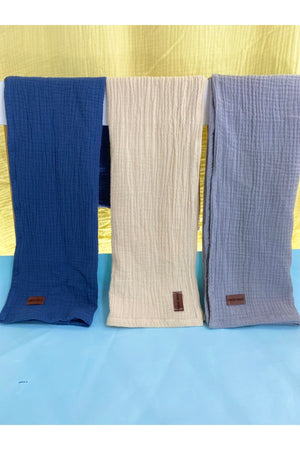 100% Organic Cotton Muslin Baby Blanket Double Layer 3 Piece Baby Blanket (80-80Cm