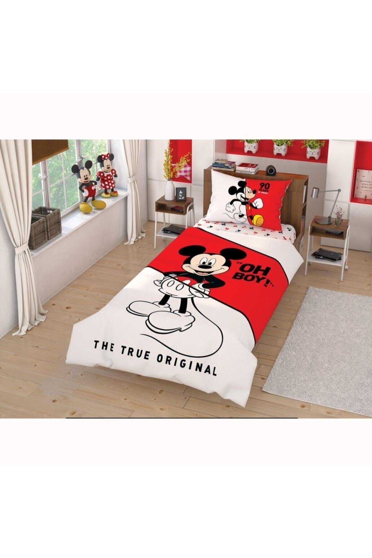 Lizenziertes Mickey Mouse-Bettbezug-Set für Einzelbett