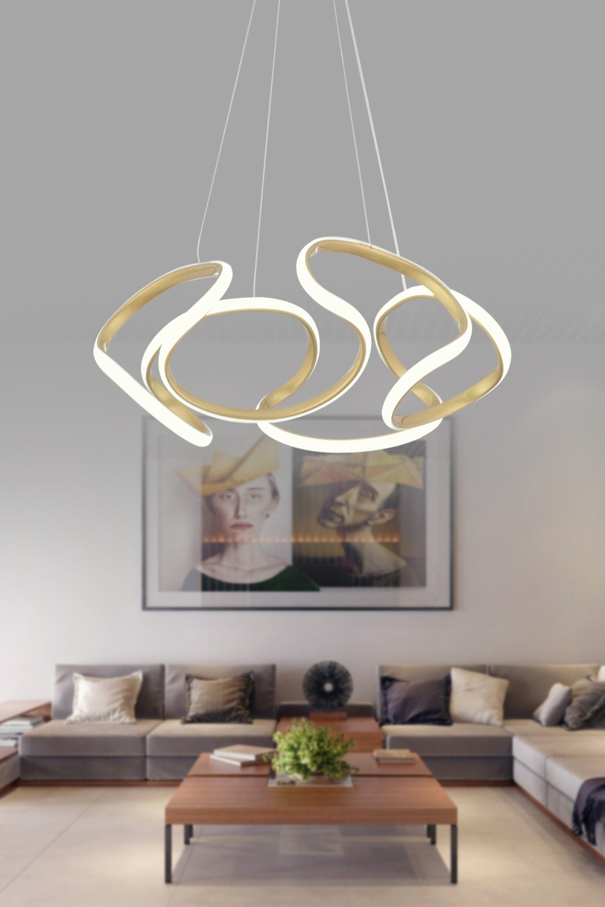 Honos Antique Modern Pendant Lamp LED Chandelier Living Room Kitchen Room LED Chandelier