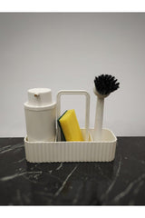 Kitchen and Bathroom Set Soap Dispenser And Detergent Dispenser- Brushed Plastic Round Bowl - Swordslife