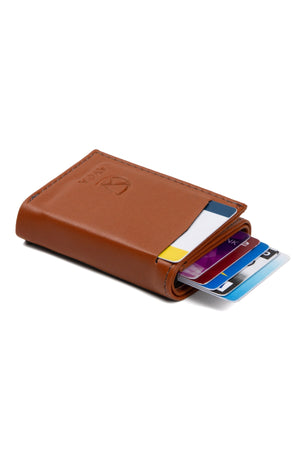 Men'S Vegan Leather Black Cash Money Compartment Sliding Mechanism Wallet Card Holder