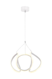 1666-1 B Led Single White Chandelier