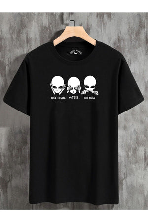 Unisex Oversize T-Shirt Not Hear Frontprint Schwarz