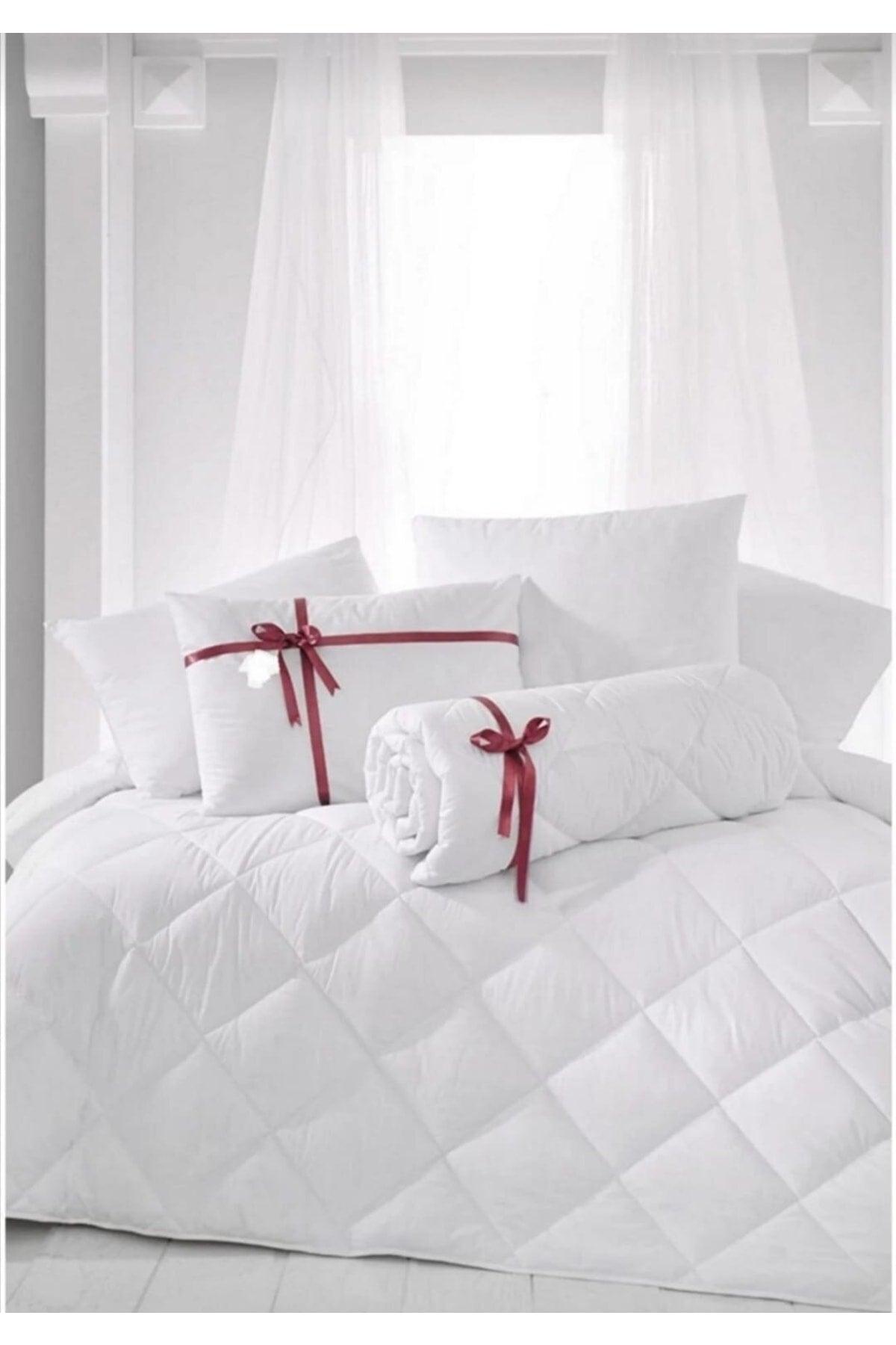 Double Lux Silicone Quilt And 2 Pillows With Gift 800gr Cotton 50x70cm White - Swordslife