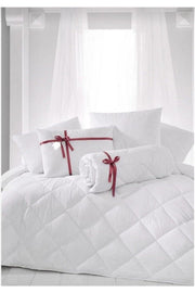 Double Lux Silicone Quilt And 2 Pillows With Gift 800gr Cotton 50x70cm White - Swordslife