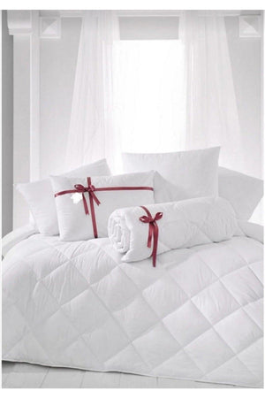 Double Lux Silicone Quilt And 2 Pillows With Gift 800gr Cotton 50x70cm White - Swordslife