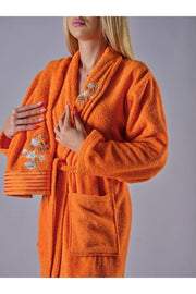 Alya Luxury Embroidered Cotton 2 Piece Bathrobe Set - Swordslife