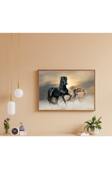 Horse Canvas Painting Horse Painting Horse Painting Horse Painting Canvas Black White Mdf - Swordslife