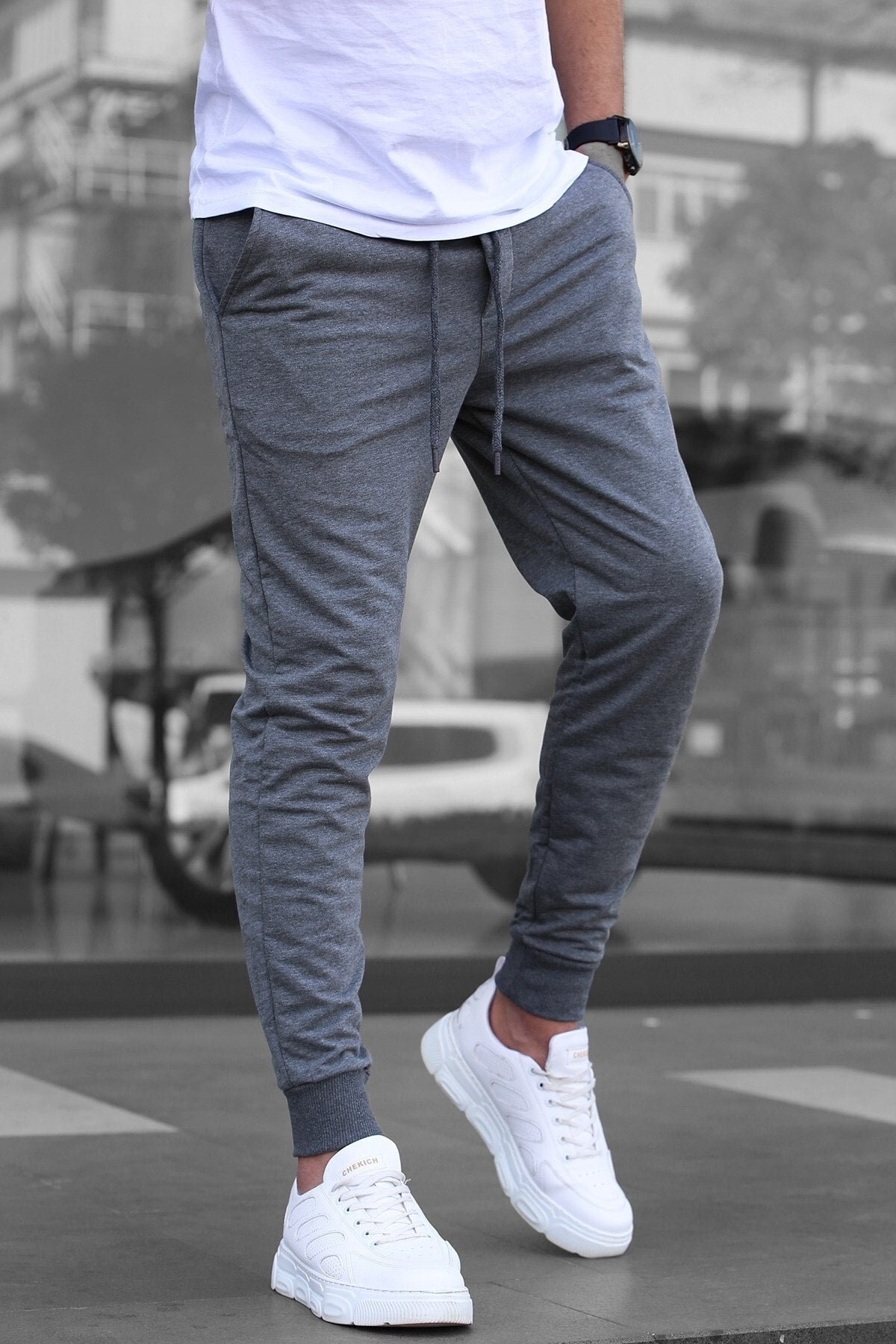Men's Anthracite Elastic Trousers 4821
