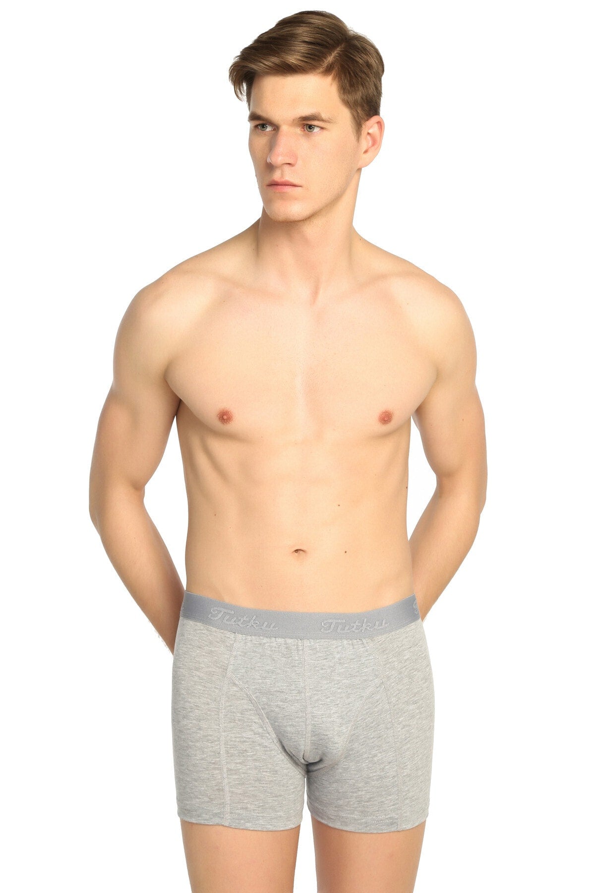 Men's Gray 3-Pack Lycra Boxer ELF568T0114CCM3