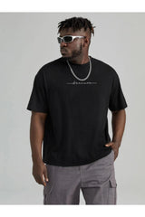 Black Sokak Men's Black Dreamer Printed Oversize Crew Neck Tshirt