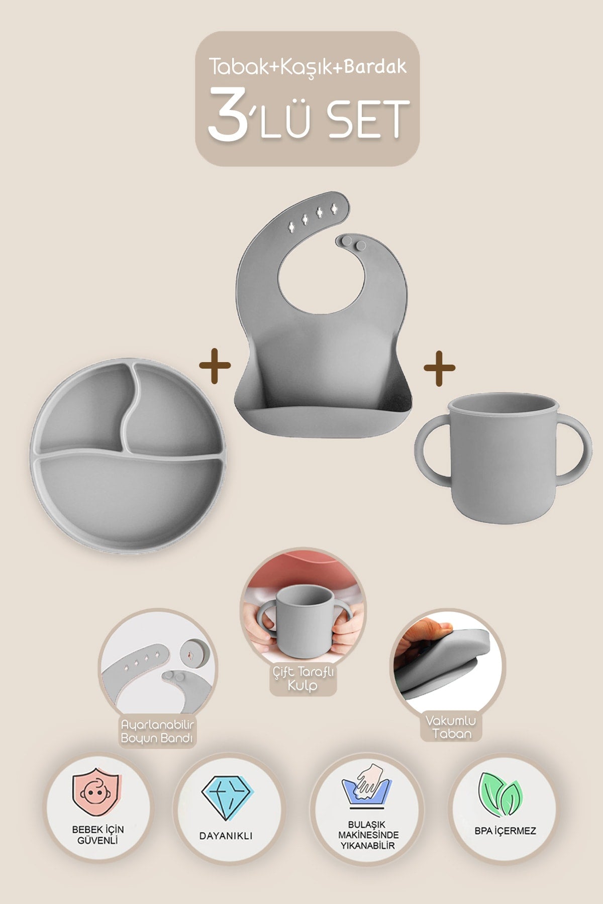 3 Pcs Silicone Nutrition Set