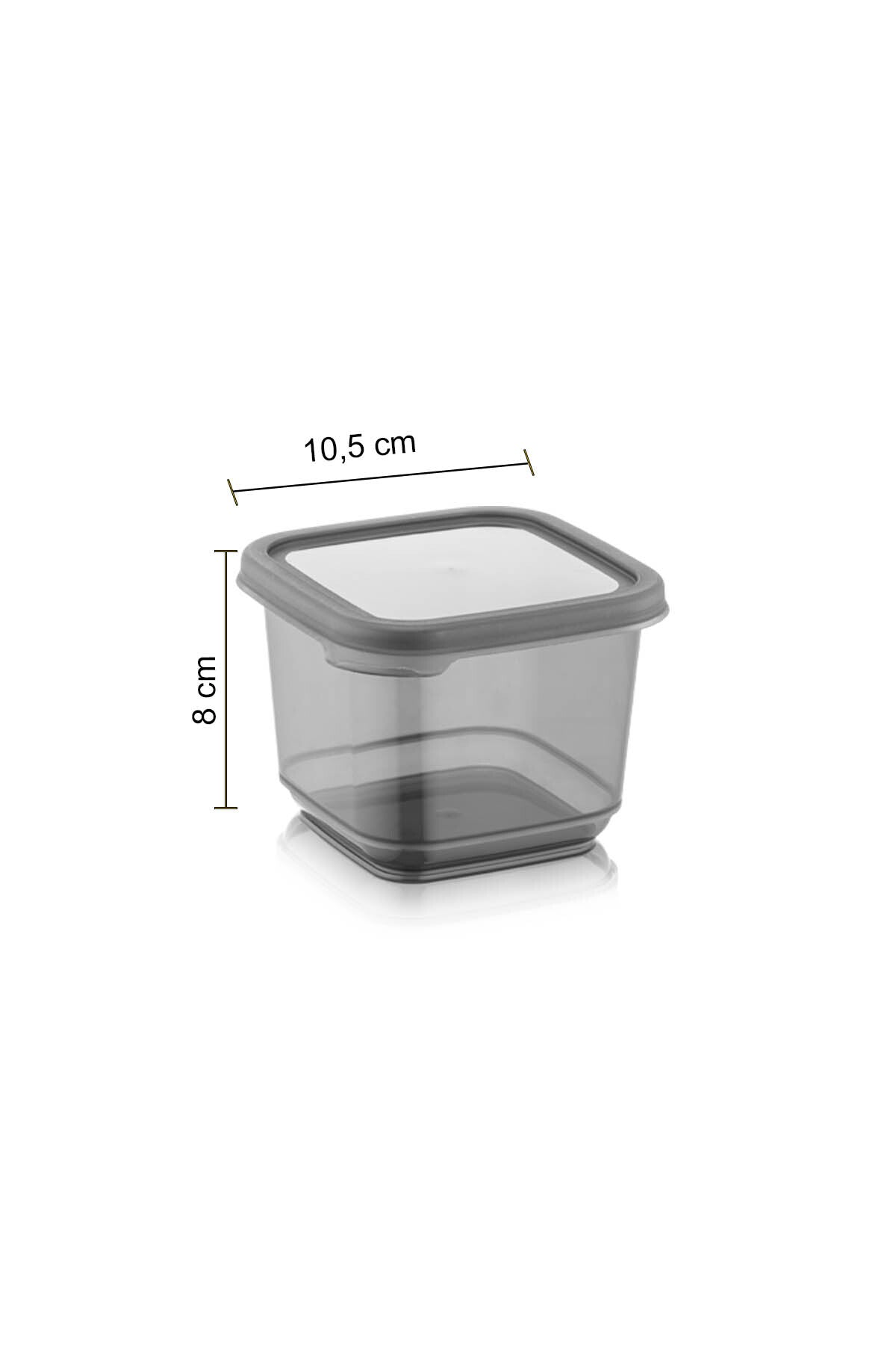 Set Of 12 Square Food Storage Container With Leak Proof Lid Anthracite 12 X 0.50 Lt Labeled