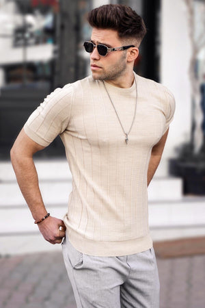 Men'S Beige T-Shirt 5684