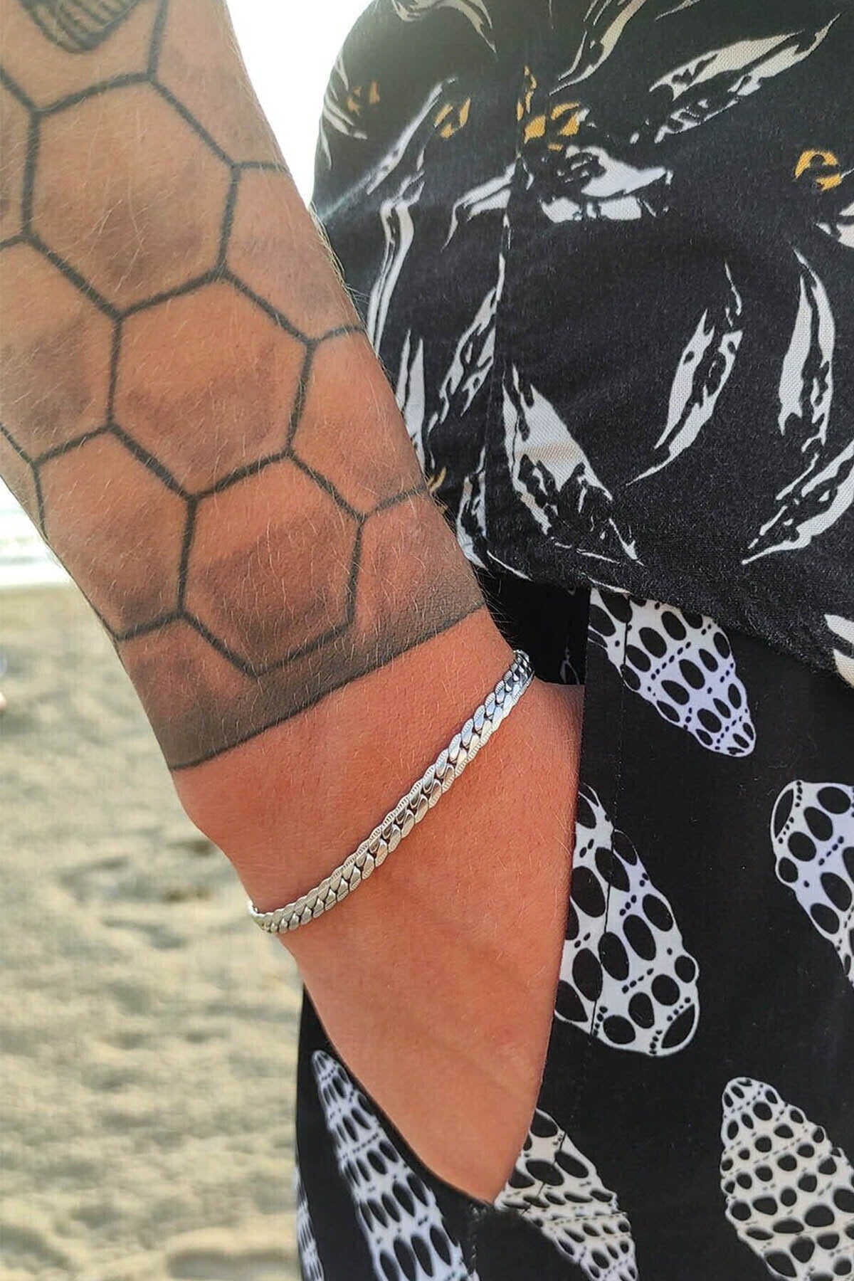 Unisex Urban Anti Tarnish Silver Steel Bracelet