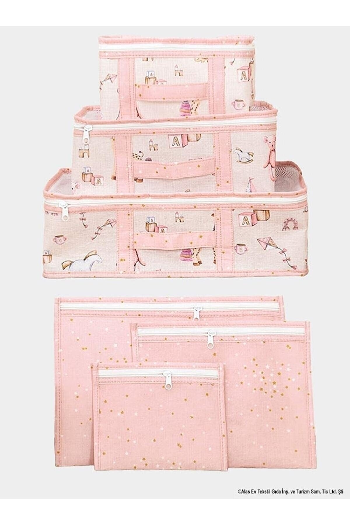 Baby Birth Bag Multi-Use Organizer 6 Pcs (Pink)