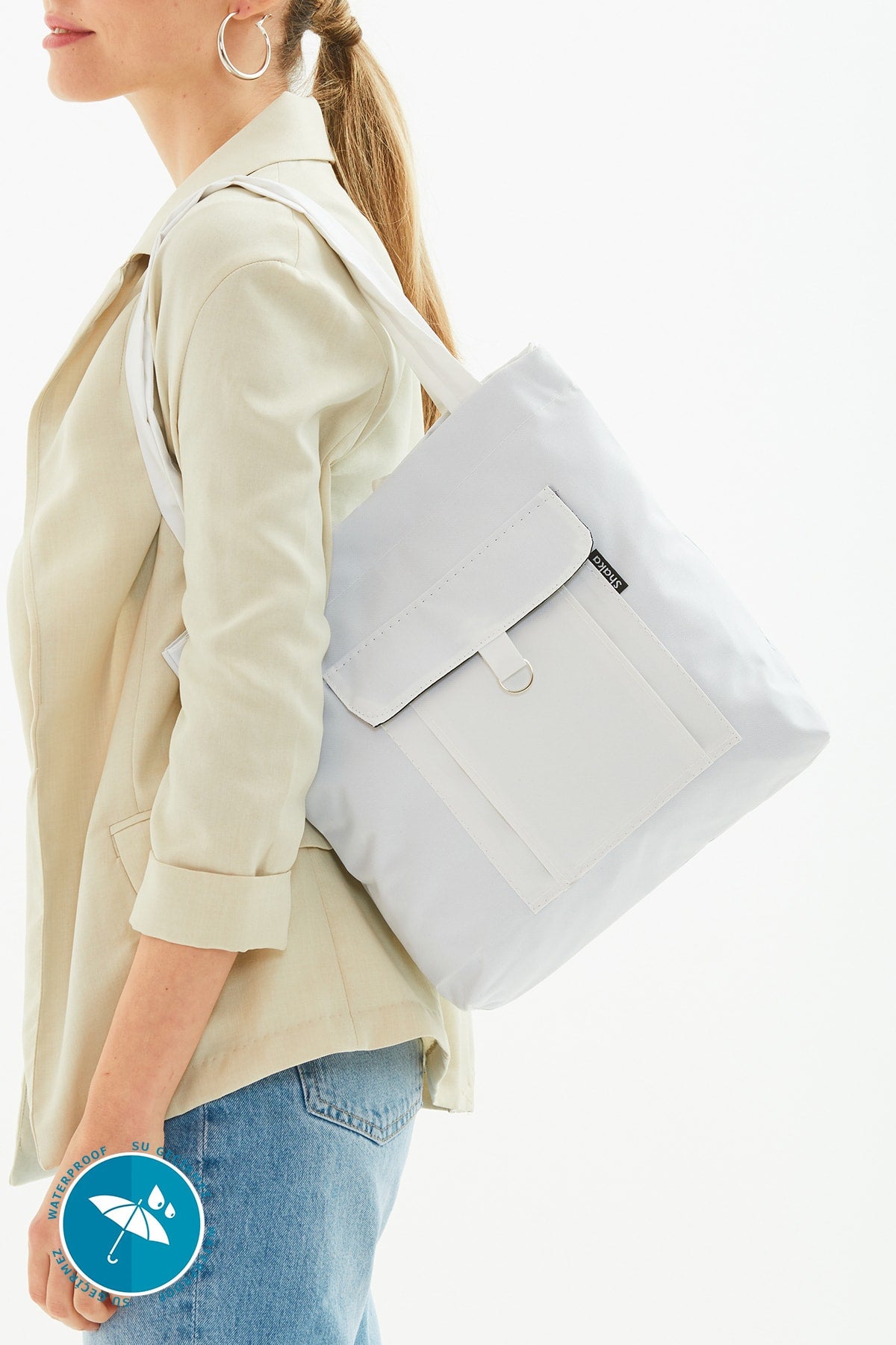 White U7 2-Compartment Large Volume Waterproof Fabric Women'S Sports Daily Arm And Shoulder Bag B:35 E:35