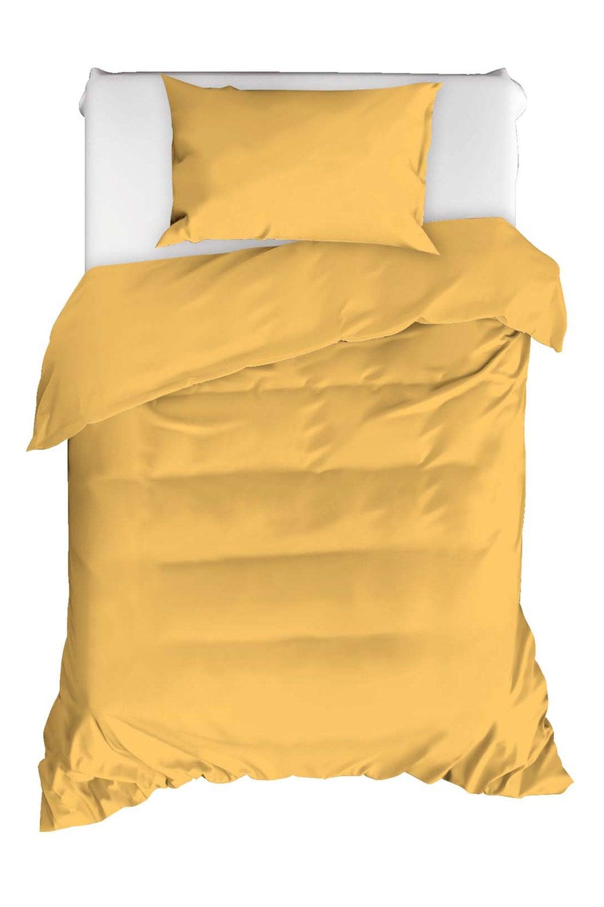 100% Natural Cotton Solid Color Duvet Cover Set Single FreshColor Yellow - Swordslife