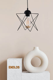 Single Black Star Pendant Chandelier,