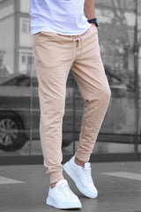 Men's Beige Elastic Tracksuit 4821
