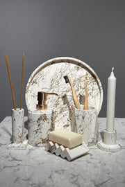 Premium Series Gold Detail Concrete Bathroom Set - Swordslife