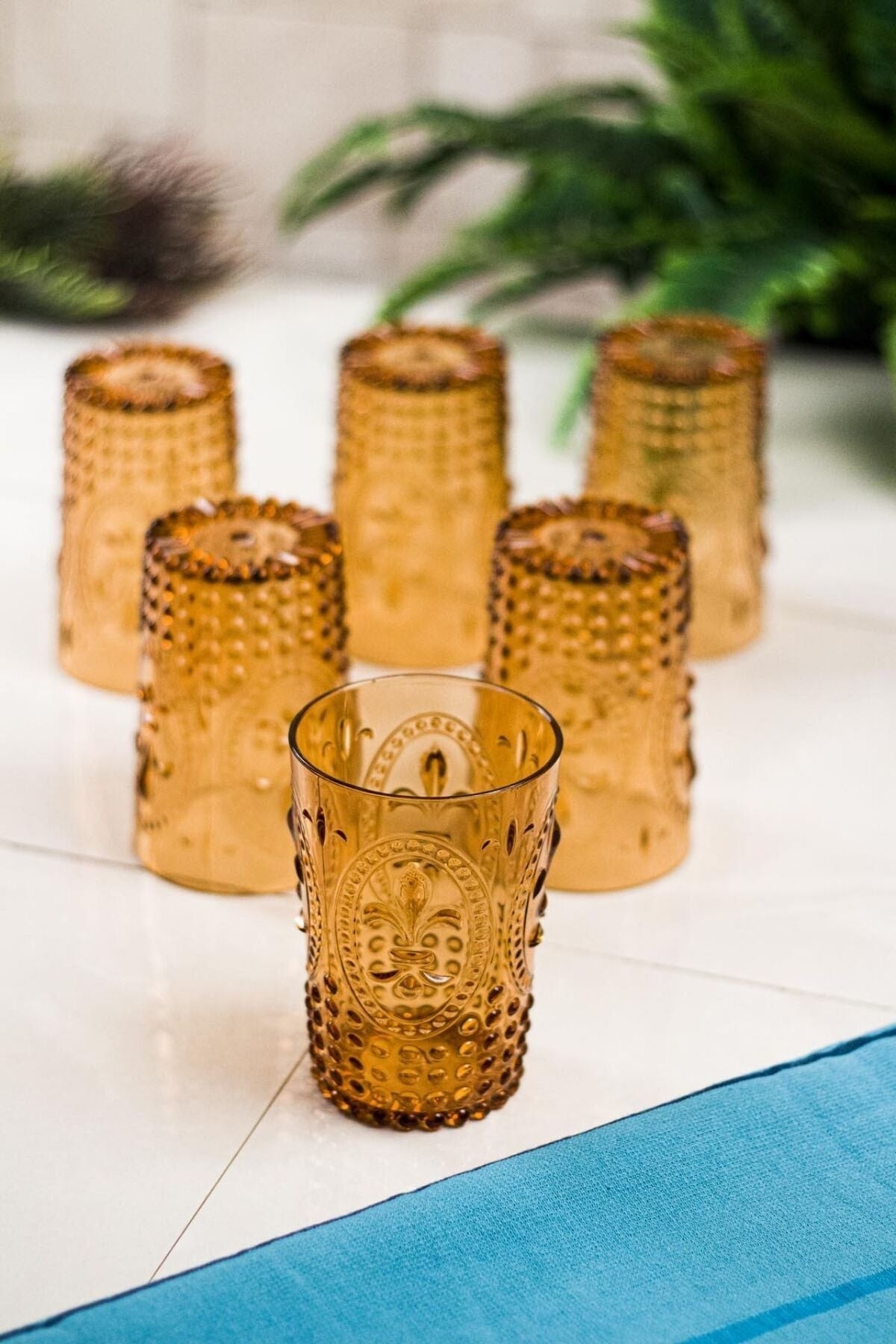 Acrylic Honey 6 Stück Kurze Gläser &amp; Wasser Softdrink Kaffee Beilagengläser 400 ml (Nicht aus Glas)
