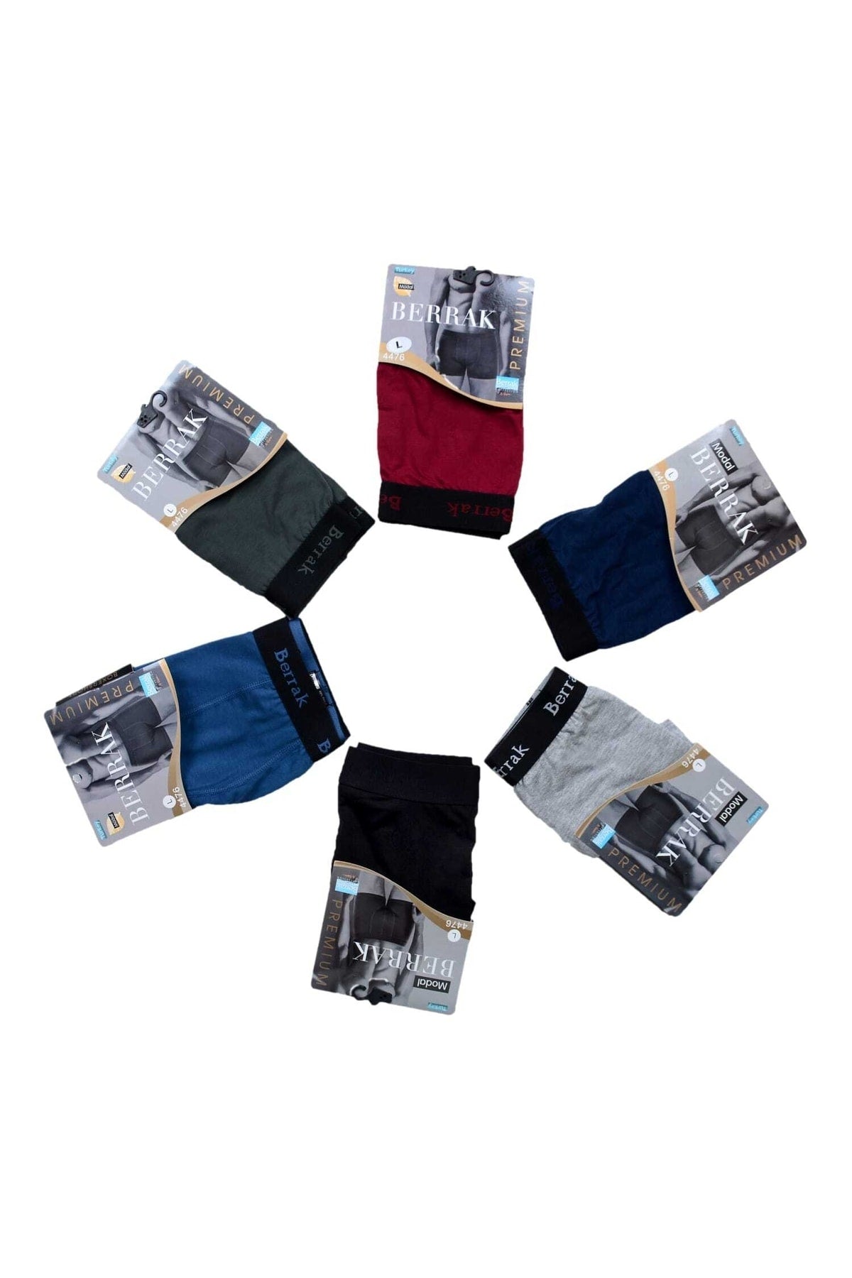 Men's Mixed Color Modal Boxer 6 Pack 4476