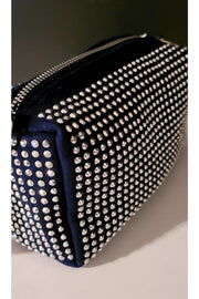 Bhm Navy Blue Stone Chain Strap Hand And Shoulder Bag