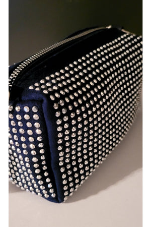 Bhm Hand- und Schultertasche mit Kettenriemen und Steinen in Marineblau