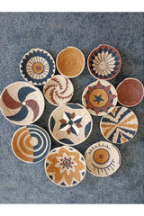 African Wicker Wall Plate Set 12 Wall Basket - Swordslife