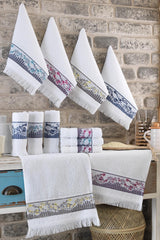 Garden Floral Embroidered 12 Pcs 30x50 Cm Hand And Face Towel Set Kitchen Towel - Swordslife