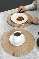2 Pieces 32 cm Round Natural Placemats Straw Jute Knitted Base Serving Set - Swordslife