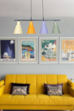 Trend Modern Metal Finish Mix A Cream Pendant Lamp Cafe - Dining Table Top - Living Room 4 Piece Chandelier