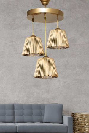 Faible 3-Piece Chandelier Natural Hnmd-42