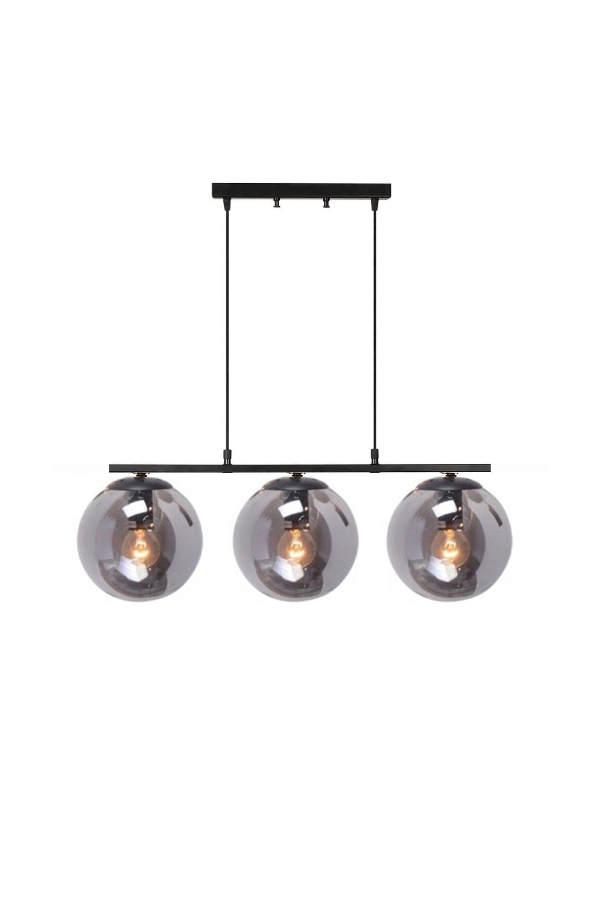 Roma Modern Design Closed Smoked Glass Triple Row Chandelier