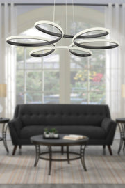 Flora Black Modern Pendant Lamp Led Chandelier