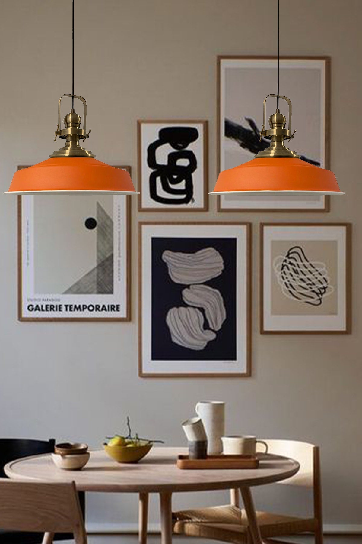 Orange Noble Double Chandelier Antique Headboard Retro Pendant Lamp Kitchen Living Room Cafe Chandeliers