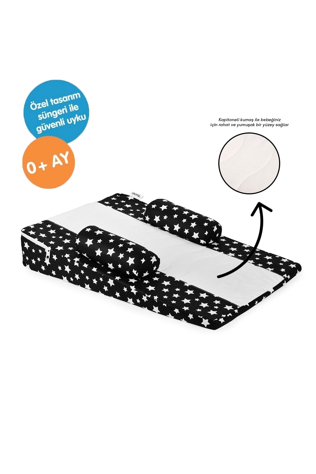 Multifunctional Washable Cover Orthopedic Baby Reflux Mattress-Gas Relief Baby Reflux Pillow Black