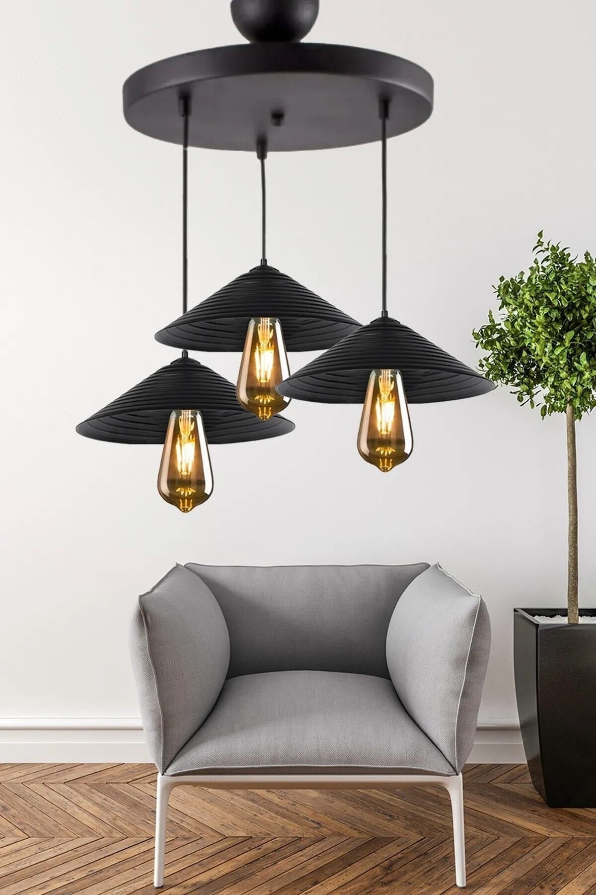 Supply Home Japanese 3-Piece Rustic Chandelier