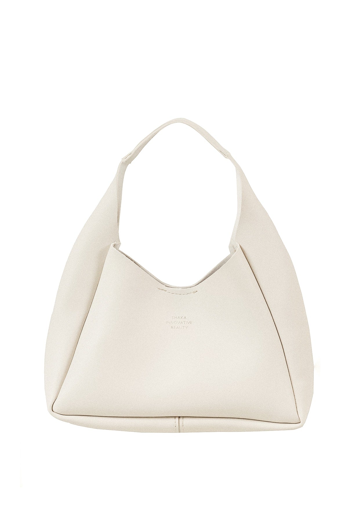 Cream Shk19 Faux Leather Women's Hand And Shoulder Bag With Zippered Interior Compartment Wallet E:33 L:15 W:10 Cm