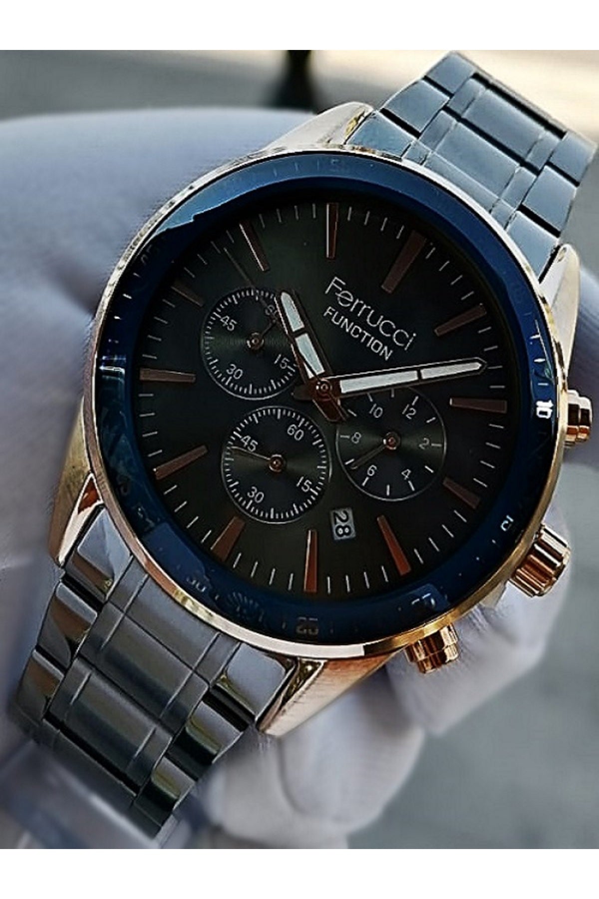 Black Men'S Wristwatch 3 Atm Waterproof Functions Active Stainless Steel